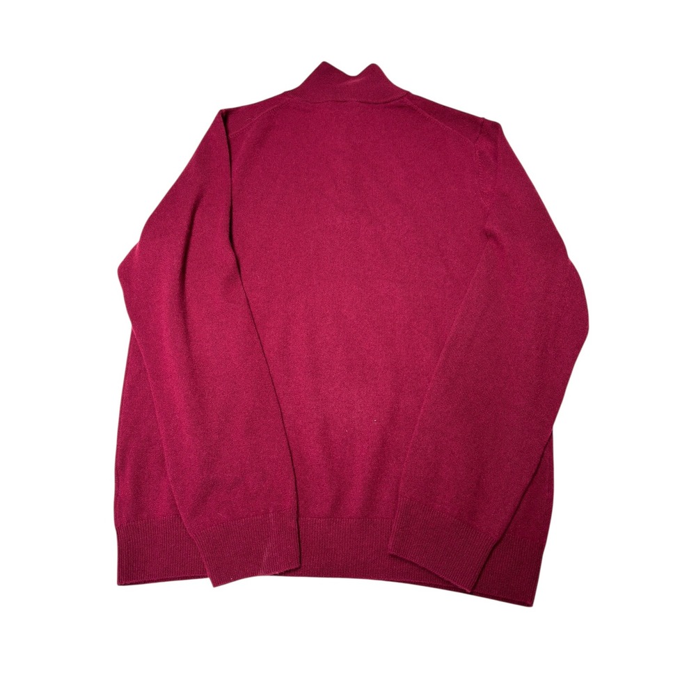 JOS A BANK RESERVE Mens Large 100% Cashmere Quarter‎ Zip Sweater Burgundy - Picture 3 of 6